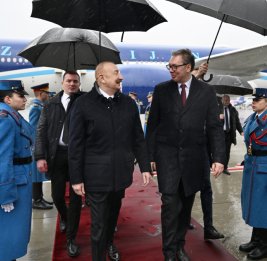 Президент Ильхам Алиев прибыл с официальным визитом в Сербию