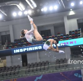 Проходит финал Кубка мира по прыжкам на батуте и тамблингу