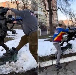 В Киеве снесли скульптуру Буратино