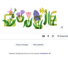 Google посвятил празднику Новруз &laquo;дудл&raquo; с цветком харыбюльбюль