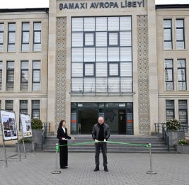 Президент Ильхам Алиев принял участие в открытии нового здания Шамахинского европейского лицея