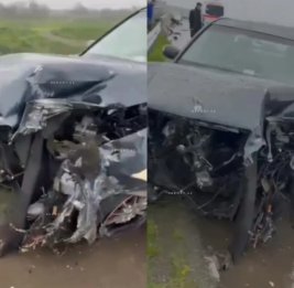 В Масаллы автомобиль врезался в ограждение: есть погибший и раненые