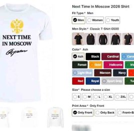 Футболки с фразой Путина с саммита на Аляске нашли на американских маркетплейсах