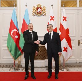 Состоялась встреча Президента Ильхама Алиева с Президентом Грузии Михеилом Кавелашвили один на один