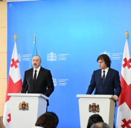 Президент Азербайджана и Премьер-министр Грузии выступили с заявлениями для прессы