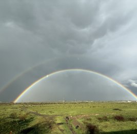 Редкое природное явление на Миль-Муганской равнине - в Имишли появилась двойная радуга