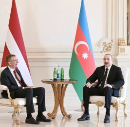 Состоялась встреча Президента Азербайджана Ильхама Алиева с Президентом Латвии один на один