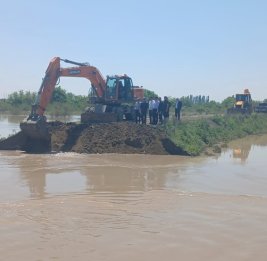В результате повышения уровня Куры прорвана защитная плотина на реке Гаргар