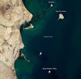 NASA раскрывает секрет спутникового снимка окрестностей побережья Баку 