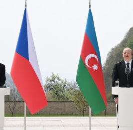 Президент Ильхам Алиев и Премьер-министр Андрей Бабиш выступили с заявлениями для прессы