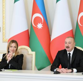 Президент Ильхам Алиев и Председатель Совета министров Италии выступили с заявлениями для прессы