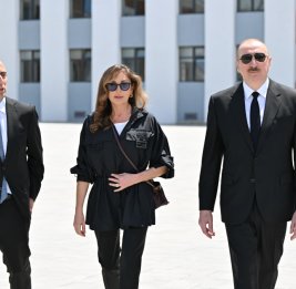 Президент Ильхам Алиев и первая леди Мехрибан Алиева совершили поездку в Джебраильский район
