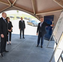 Президент Ильхам Алиев и первая леди Мехрибан Алиева ознакомились со строительством здания Джебраильской районной центральной больницы