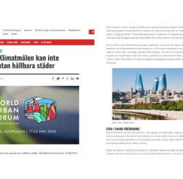 
В шведском издании Global Bar Magazine вышла статья о предстоящем в Баку Всемирном форуме городов