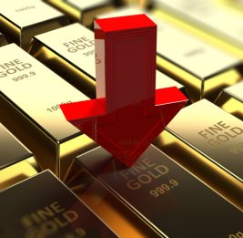 Золото подешевело на мировом рынке на 123 доллара