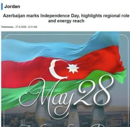 
Иорданская пресса широко осветила День независимости Азербайджана