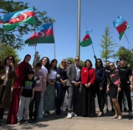 В городе Ниагара-Фолс поднят Государственный флаг Азербайджана