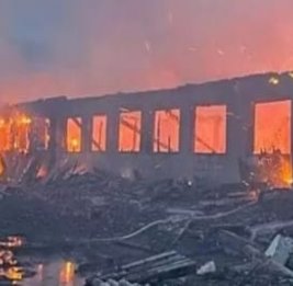 Огонь превратил ферму в пепелище