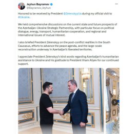 Джейхун Байрамов проинформировал Президента Украины о постконфликтных реалиях на Южном Кавказе