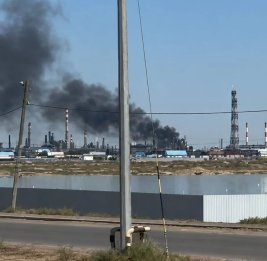 
На Атырауском НПЗ в Казахстане произошел пожар