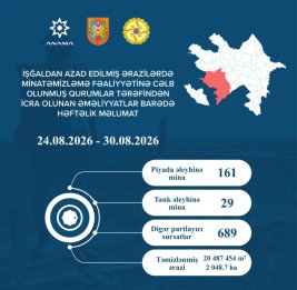 
Обнародовано количество мин и боеприпасов, обезвреженных на прошлой неделе