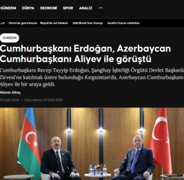 Медиа Турции широко осветили встречу Президентов Ильхама Алиева и Реджепа Тайипа Эрдогана в Бишкеке