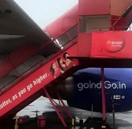 
Самолет авиакомпании IndiGo столкнулся с парковочным столбом в аэропорту Индии