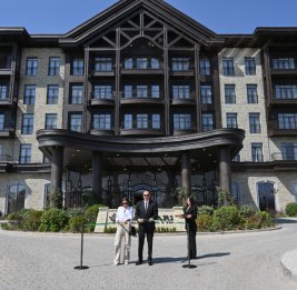 Президент Ильхам Алиев принял участие в открытии комплекса Meysari Grand Hotel & SPA в Шамахы