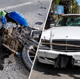 В Гейчае Mercedes столкнулся с мотоциклом, есть пострадавший