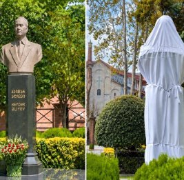 В Тбилиси задержали гражданина Армении за повреждение бюста Гейдара Алиева