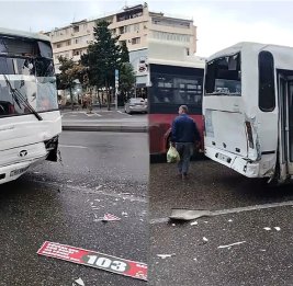 В Баку столкнулись два пассажирских автобуса
