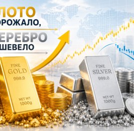 
Цены на золото повысились, а на серебро снизились