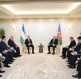 Президент Ильхам Алиев встретился с Президентом Узбекистана
