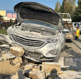 В Сумгайыте автомобиль сбил пешеходов и загорелся, пострадали три человека