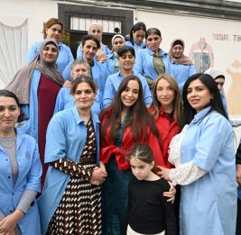 Лейла Алиева ознакомилась с деятельностью социального швейного предприятия в Шамахы