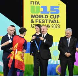 Президент Ильхам Алиев посмотрел финальный матч FIFA U-15 World Cup and Festival, принял участие в церемонии награждения