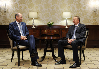 Встреча Президента Азербайджана Ильхама Алиева с премьер-министром Словении Янезом Яншей