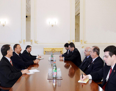 Президент Азербайджана Ильхам Алиев принял делегацию во главе с председателем Великого Национального Собрания Турции