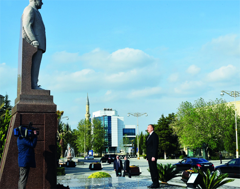 Поездка Президента Азербайджана Ильхама Алиева в Евлахский район