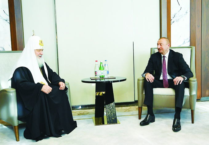 Президент Азербайджана Ильхам Алиев встретился с Патриархом Московским и всея Руси Кириллом