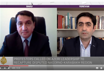 Помощник Президента разоблачилагрессорскую политику Армениина телеканале Al Jazeera International