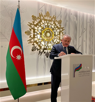 Председатель Великого национального собрания Турции посетил павильон Азербайджана на выставке Dubai Expo 2020