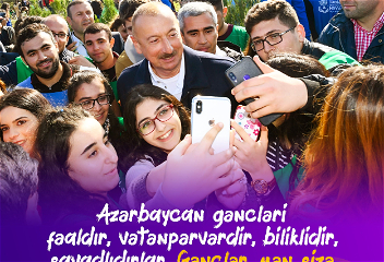 Президент Ильхам Алиевподелился публикациейпо случаю 2 февраля -Дня азербайджанской молодежи