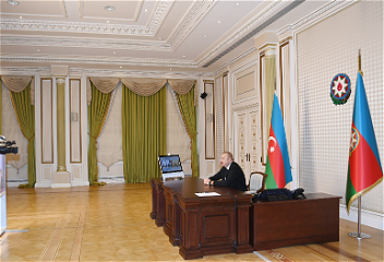 Президент Ильхам Алиев встретилсяв видеоформате с председателем парламента Молдовы