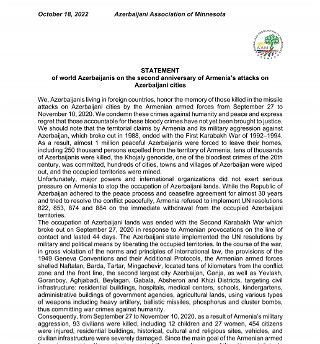 Азербайджанская община в Миннесоте осудила международное сообщество за молчание в отношении военных преступлений Армении