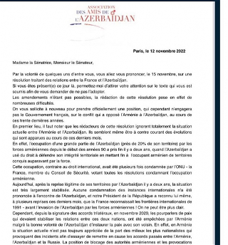 Президент Accоциации друзей Азербайджана призвал французских сенаторов не голосовать за пресловутую резолюцию