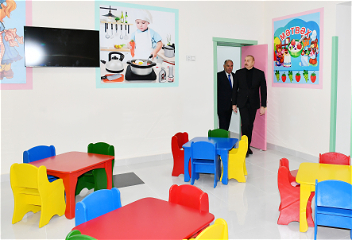 Состоялось открытие яслей-детского сада, построеных в Огузе по инициативе Фонда Гейдара Алиева