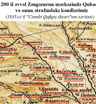 Азербайджанские топонимы в Губадлы на картах XIX века