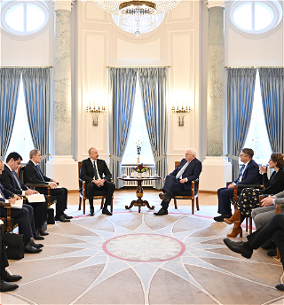 Встреча Президента АзербайджанаИльхама Алиева с Президентом Германии Франком-Вальтером Штайнмайеромв расширенном составе