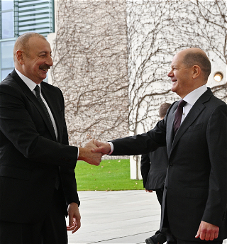 Состоялась встреча Президента Азербайджана Ильхама Алиева с Канцлером ГерманииОлафом Шольцем один на один